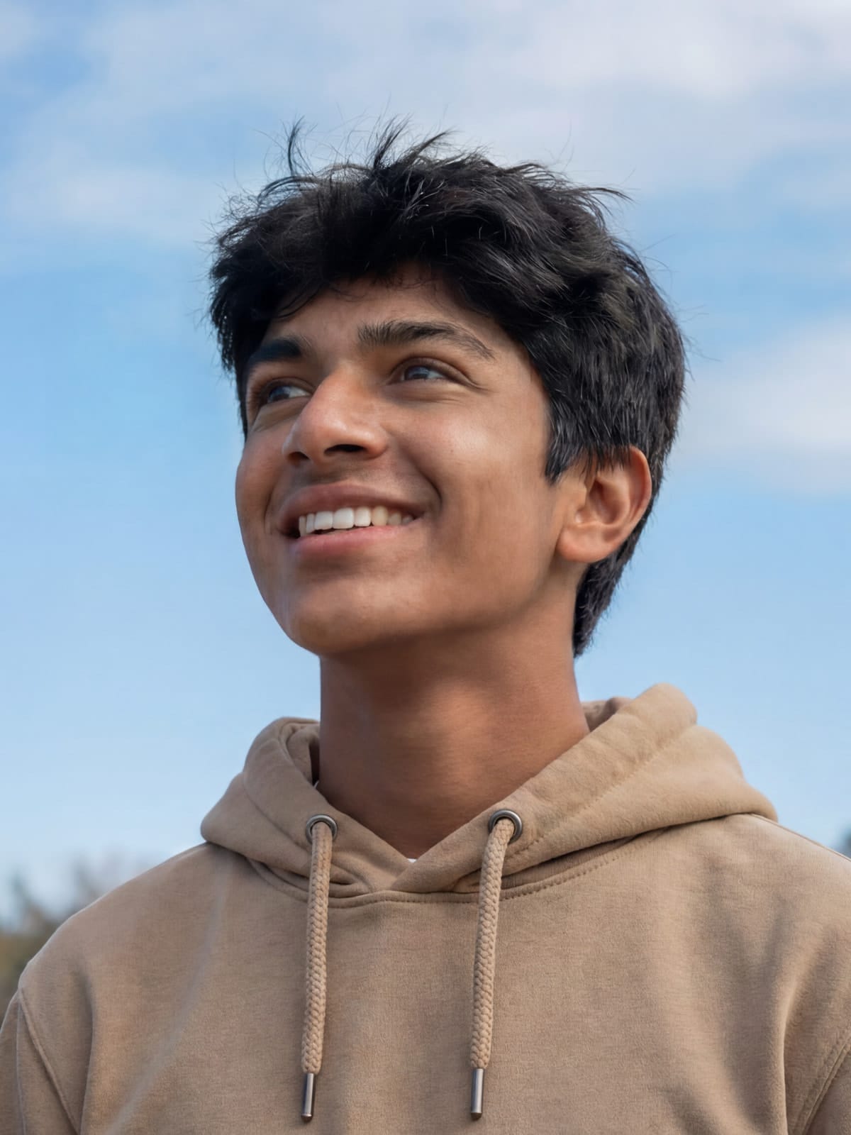 A teen, meeting a challenge